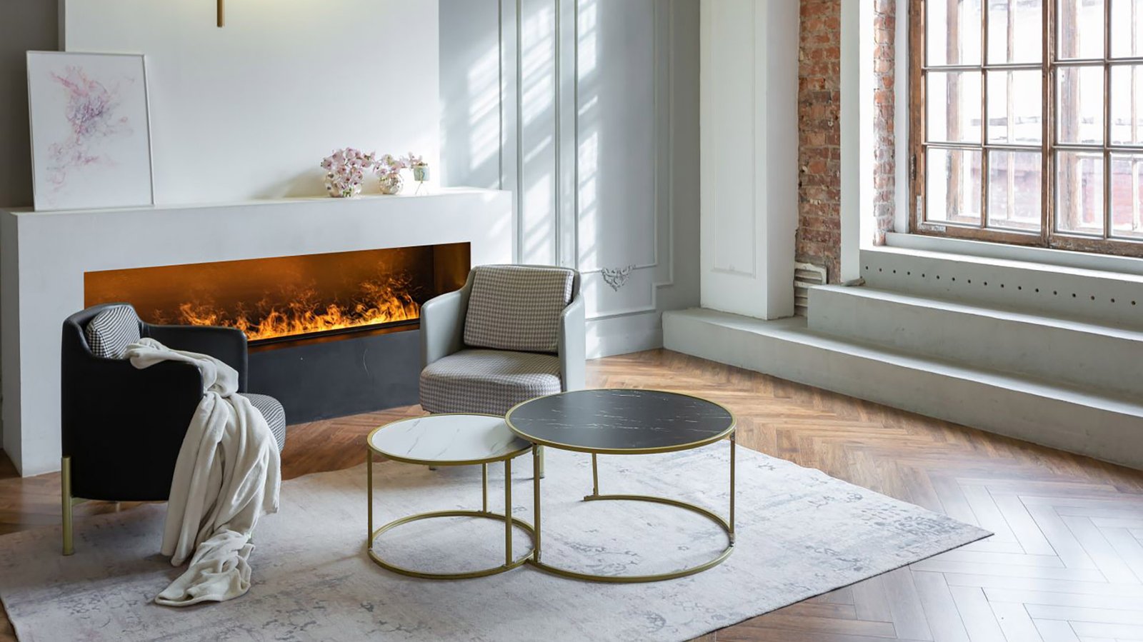 Oxhak kamin elektrik dekorativ