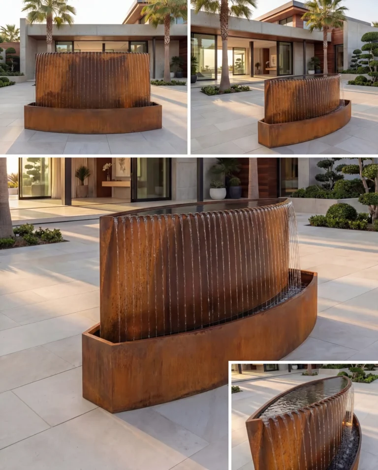 TKS Corten Curved Architectural Rain Waterfall