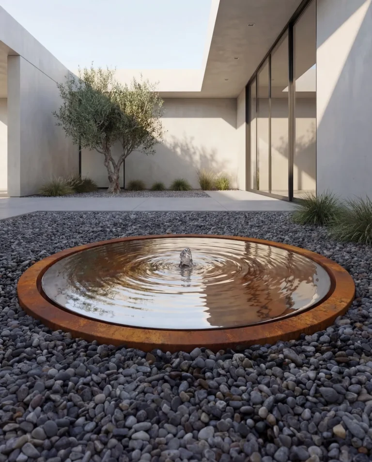 KOYS Corten Mirror Disc Architectural Water Element