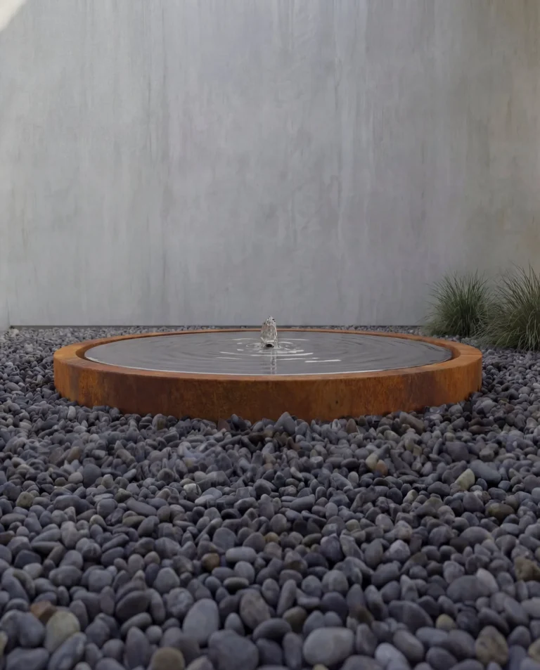 KOYS Corten Mirror Disc Architectural Water Element