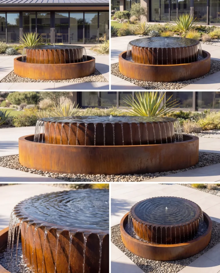 TOS Corten Circular Architecture Infinity Waterfall