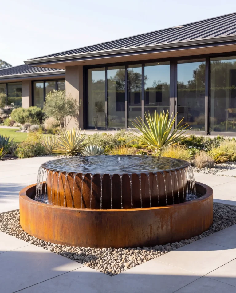 TOS Corten Circular Architecture Infinity Waterfall