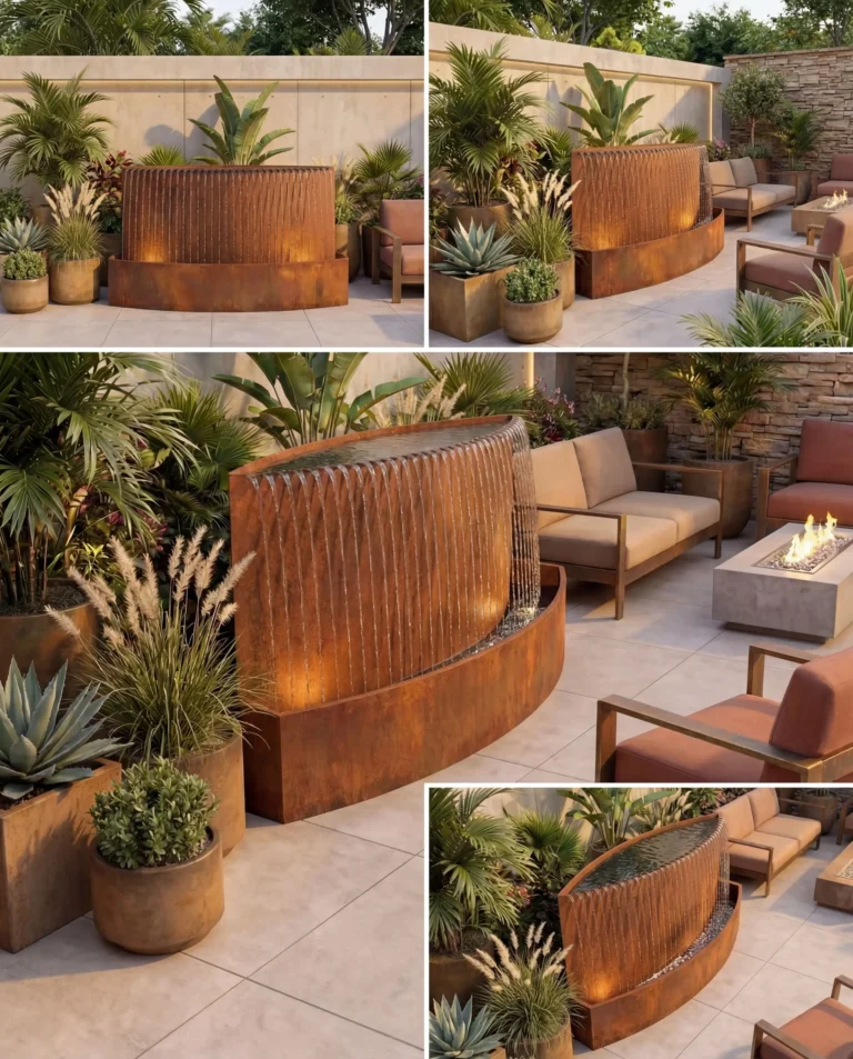 TKS Corten Curved Architectural Rain Waterfall