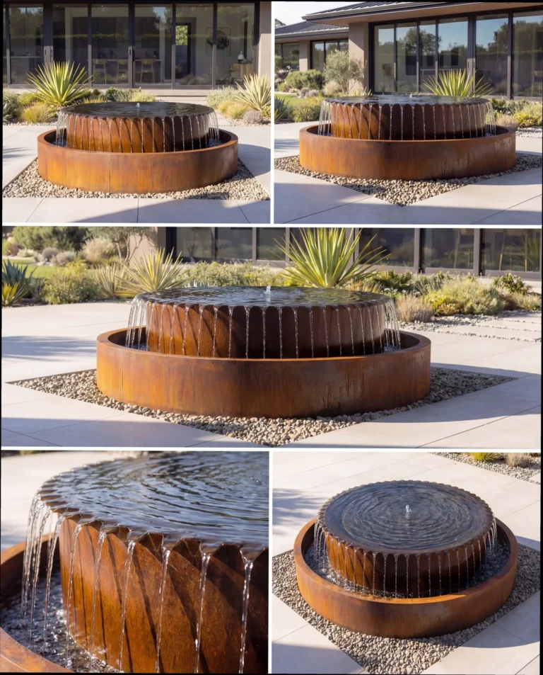 TOS Corten Circular Architecture Infinity Waterfall
