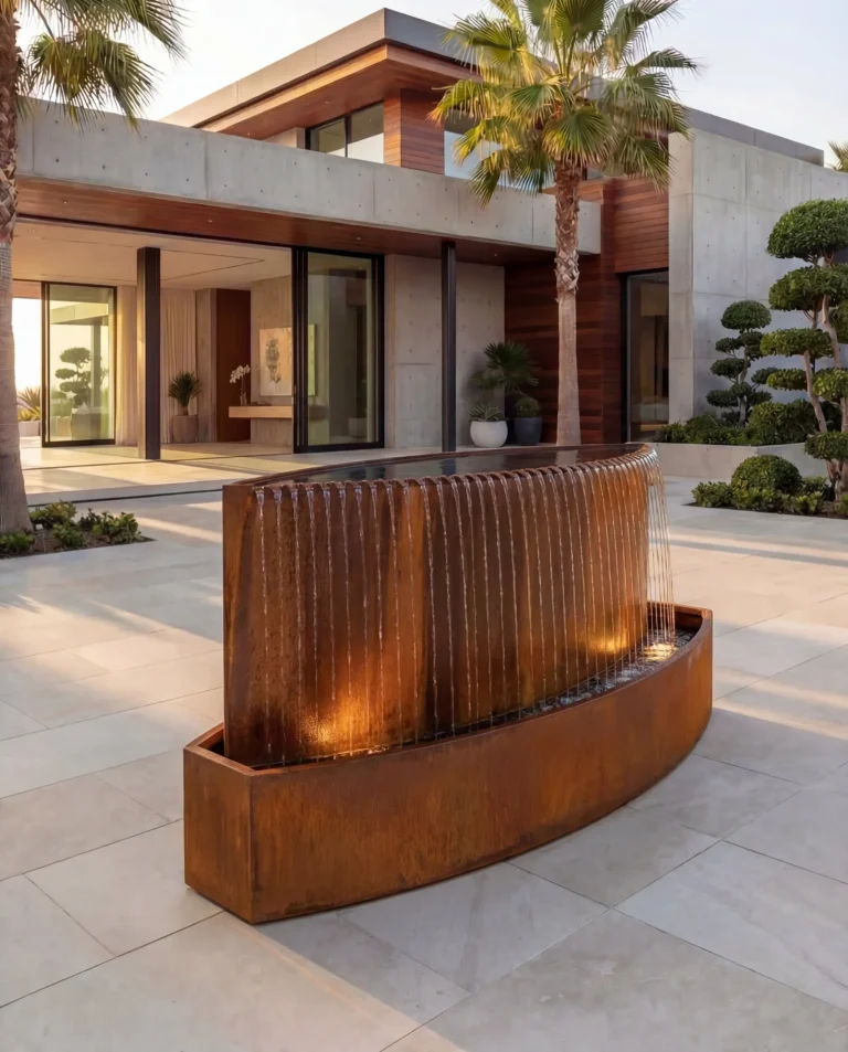 TKS Corten Curved Architectural Rain Waterfall