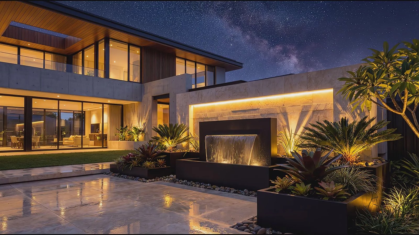 Outdoor Waterfalls & Water Curtains