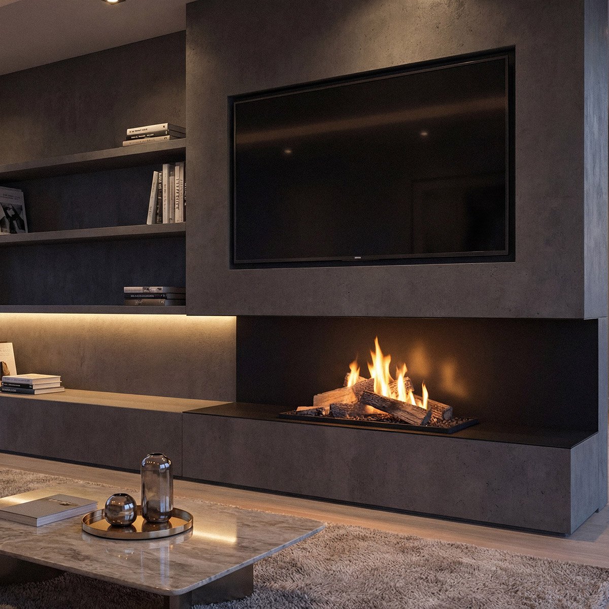 Flogs Fireplace Arrangement 1